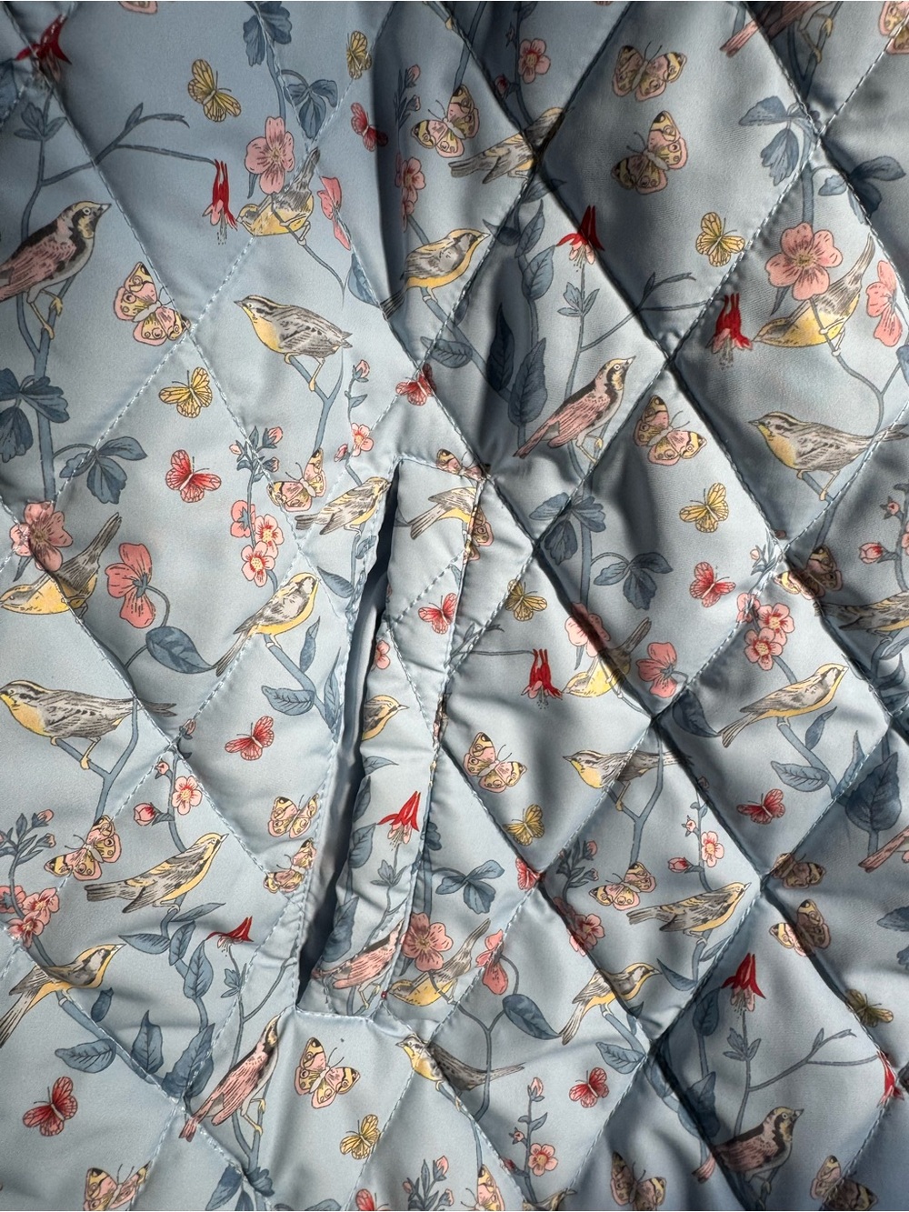 Light Blue Quilted Floral Vest - Picture 2 of 8